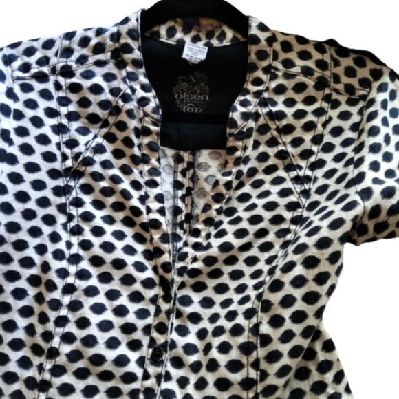 2/$40 OLSEN polka dot shirt button down dress - Picture 12 of 13